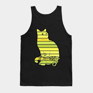 Yellow Sassy Cat Art Tank Top
